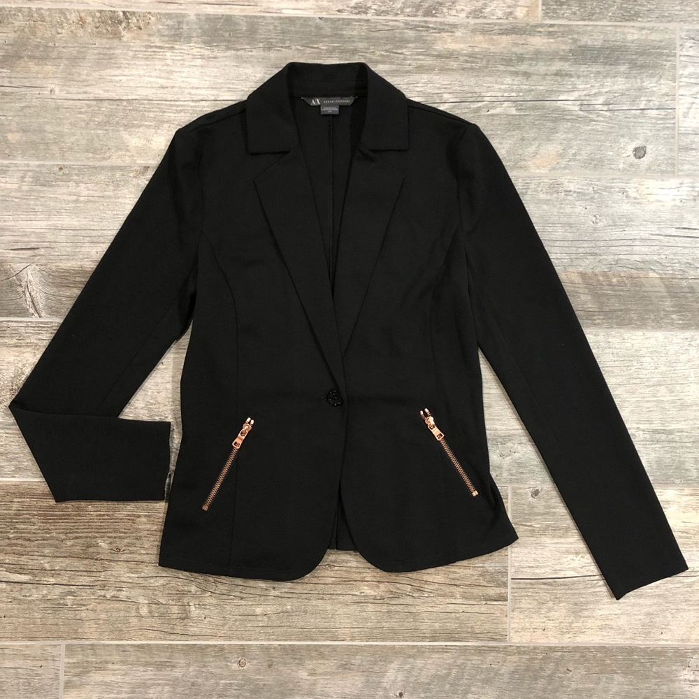 ARMANI EXCHANGE Black Single Button Blazer